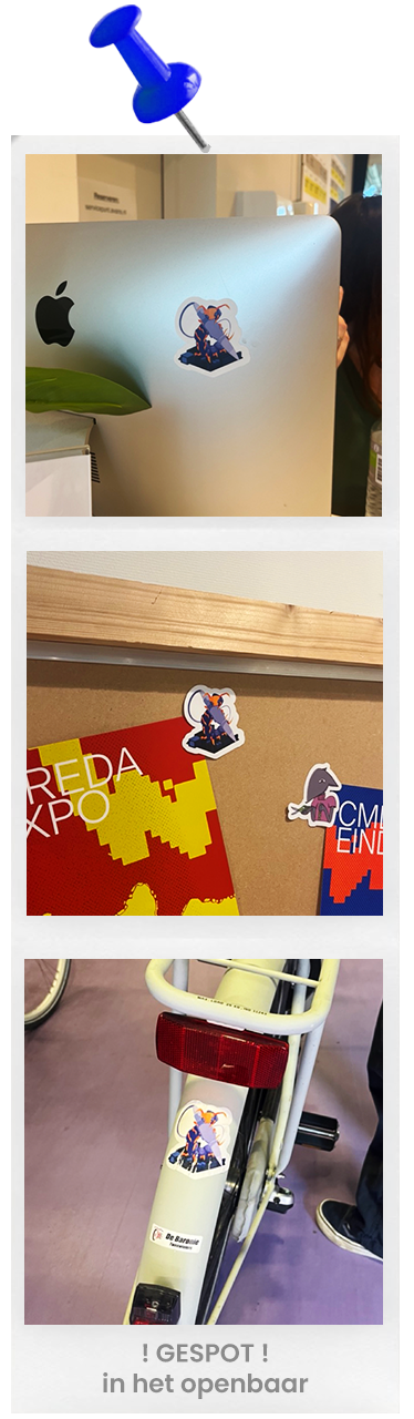 Sticker design op diverse locaties